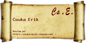 Csuka Erik névjegykártya